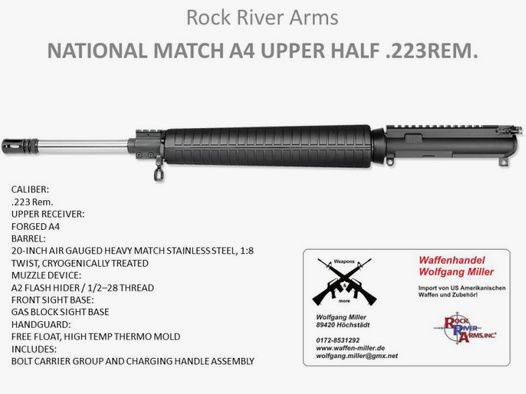 Wechselsystem AR15 Upper RRA National Match, Hera ,Schmeisser ,.223Rem