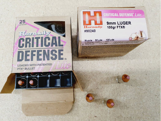 9mm/100grs FTX Hornady Critical Defence 25 Stk. #90240