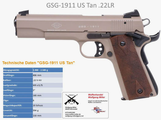 GSG-1911 US TAN .22LR Neu