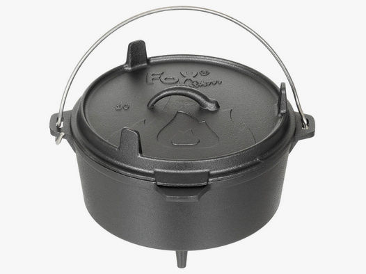 Feuertopf / Dutch Oven - Gusseisen - ca. 5,7 L - zum Kochen und Backen im Lagerfeuer / Glut