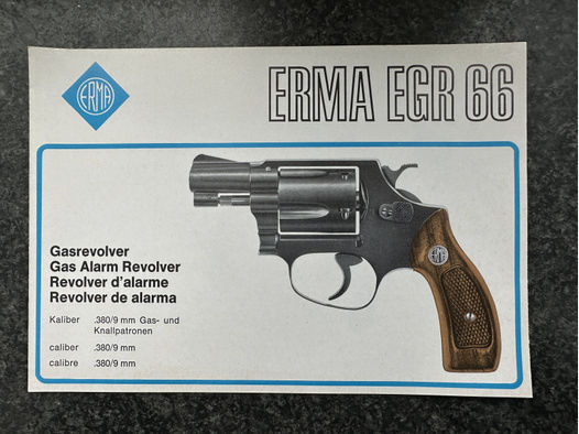 Bedienungsanleitung Revolver Erma EGR 66 - NEU