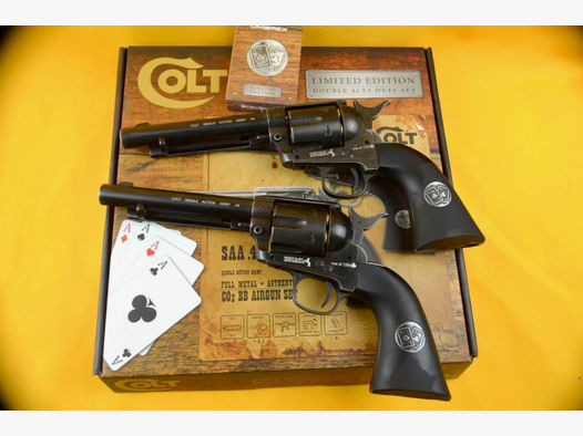 Limitierte Edition*Colt SAA Double Action Aces Duel Set * 4,5 mm BB im Stater Set