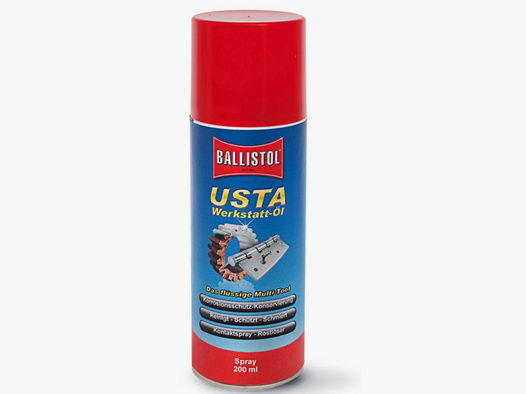 Ballistol USTA Werkstattöl 200ml Spray #22950 | Reinigt, entfernt Flugrost, schützt vor Korossion