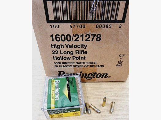 .22LR/36grs HP Remington Golden Bullet HV verkupfert 100 Stk. #21278# Angebot !!