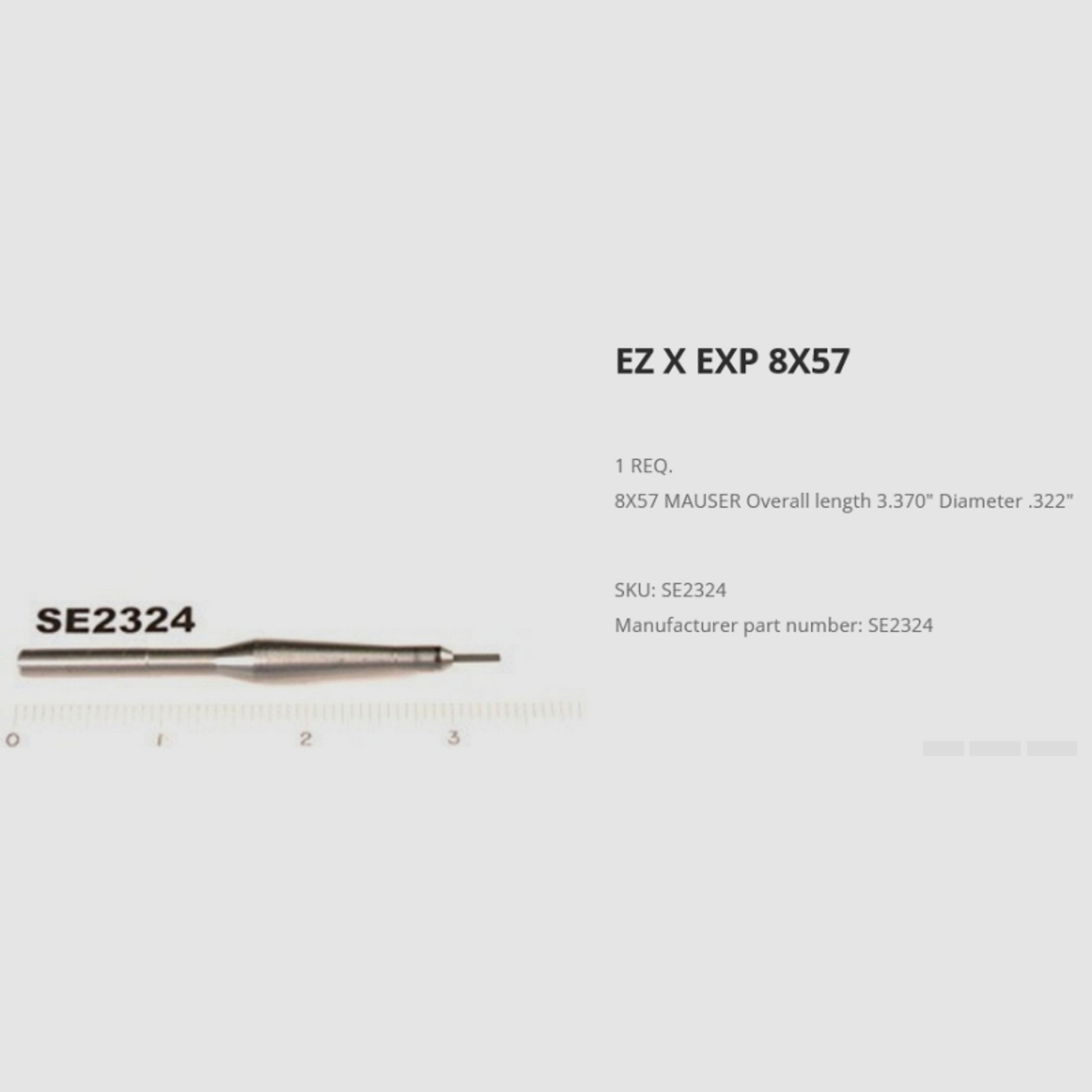 LEE SE2324 Spare Expander Decapper ROD 8x57 IS JS Mauser .325 WSM | Ausstoßer Spindel für Kalibrierm