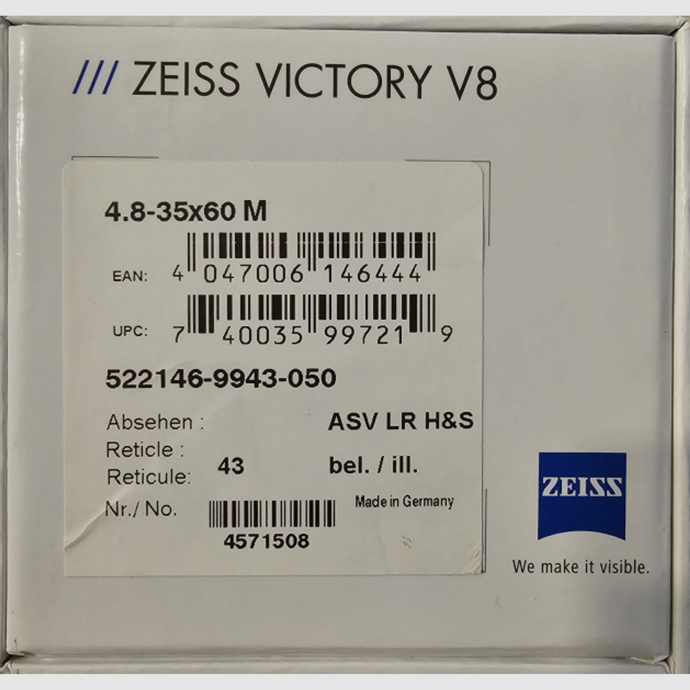 Zeiss Victory V8 4,8-35x60 M ASV LR H&S Abs. 43, InfiRay CH50 V2, INNOMOUNT Tikka, Adapter
