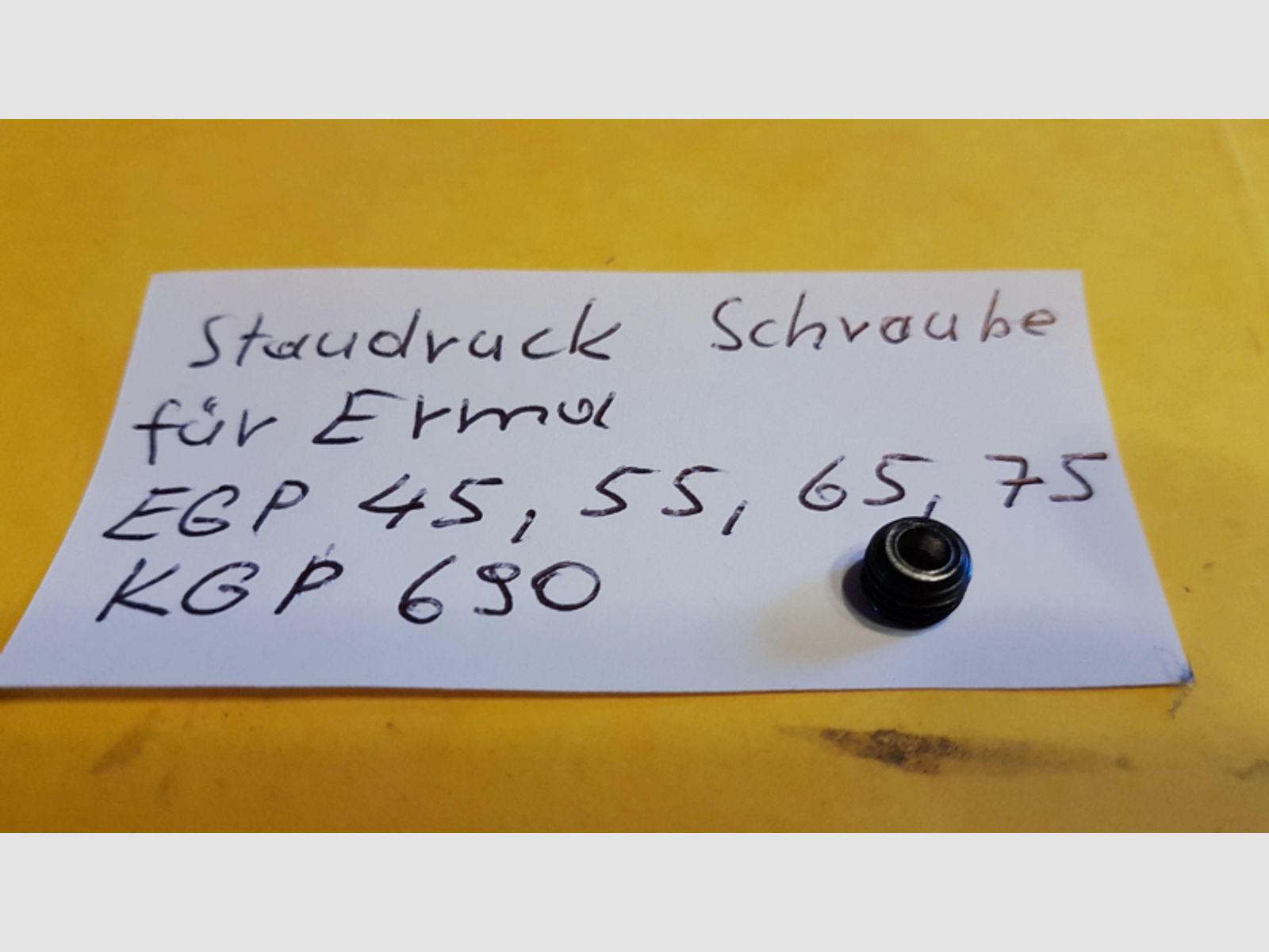Staudruck Schraube _für ERMA EGP 45 ,55 ,65, 75,88, ;KGP 690 ,____ Druckstau-Schraube ________ >>>>>