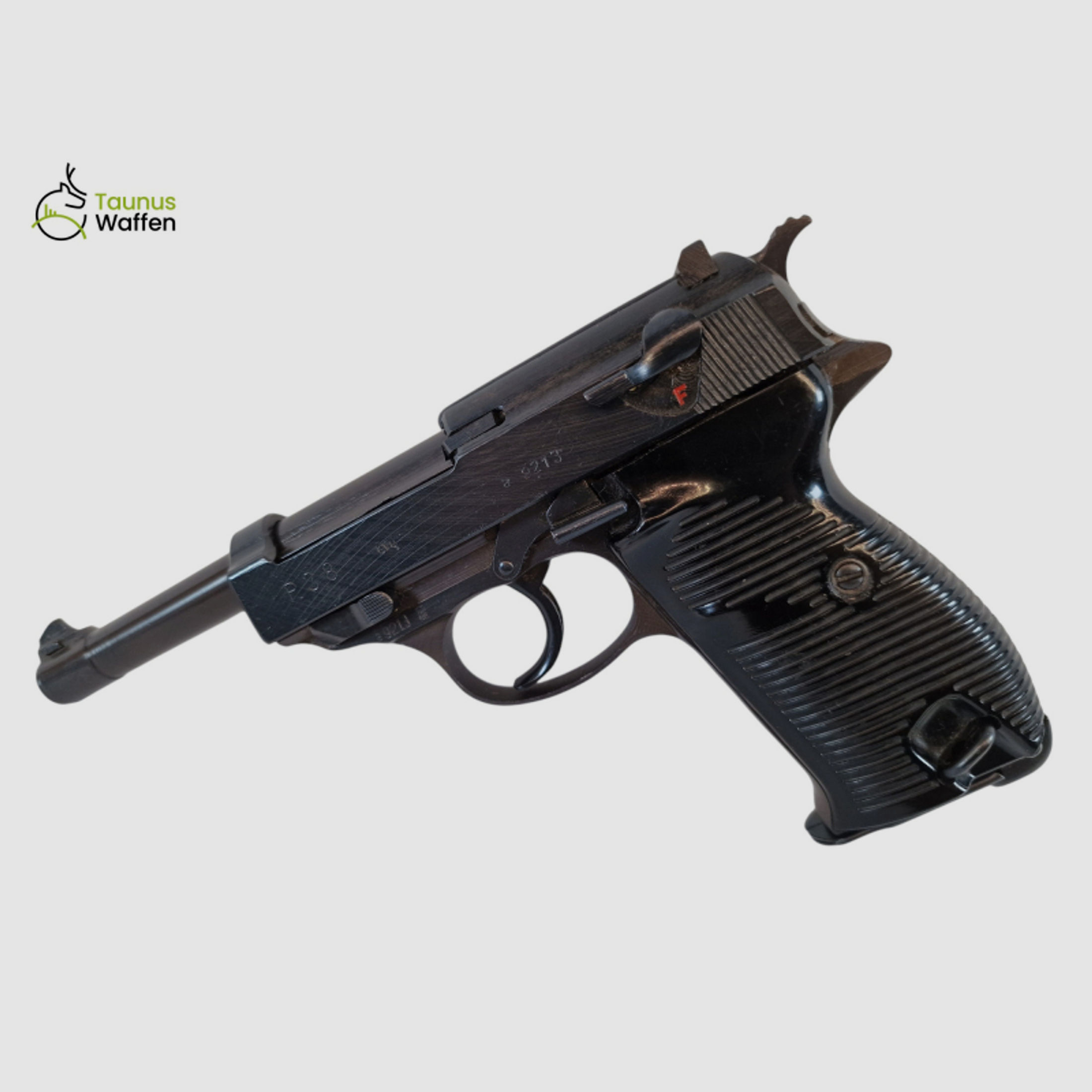 Pistole Spreewerke P38 cvq (cyq) SNr. a9213 von 1945 im Kal. 9mmLuger bei taunus-waffen.de