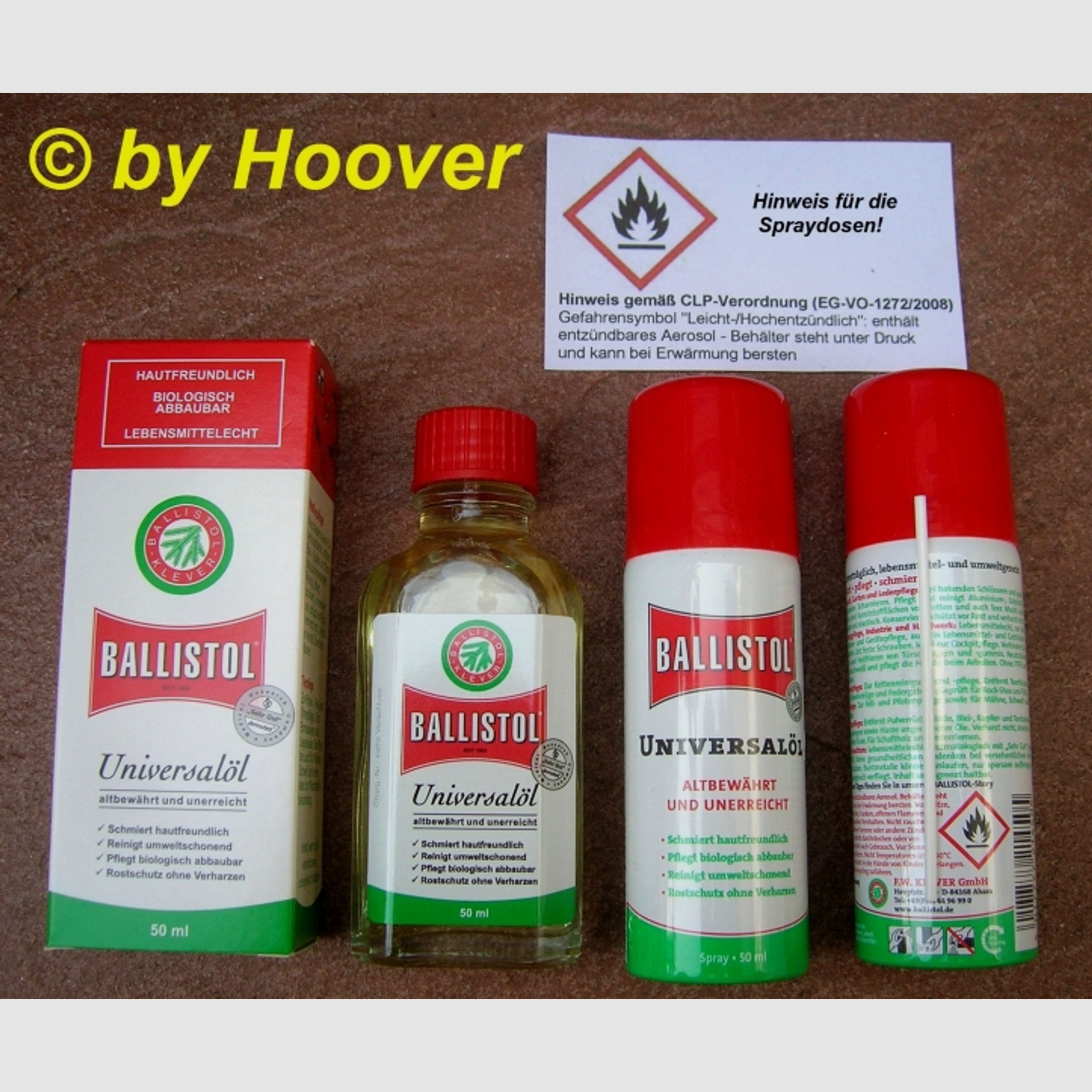 Ballistol Universalöl / Waffenöl - 50 ml Flasche oder 50 ml Spray je 3,50  ( 70 / Liter)
