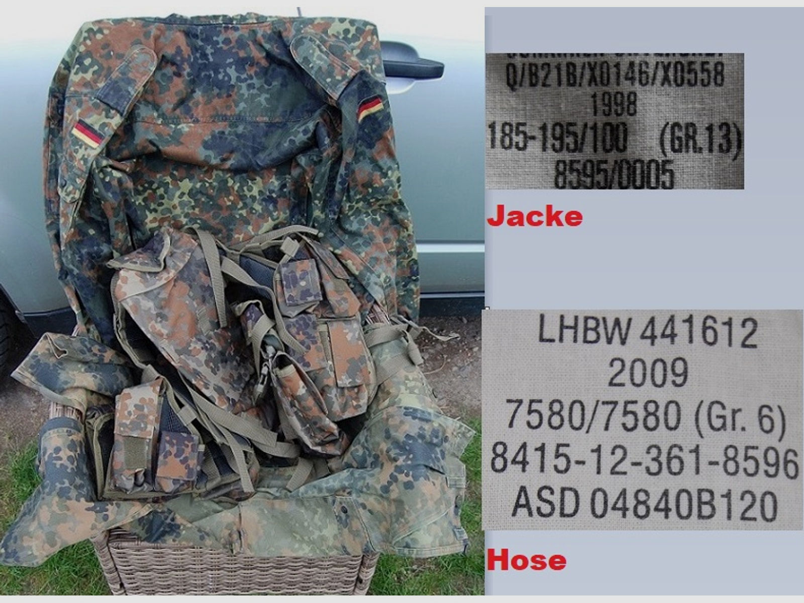 Flecktarn Tactical Backpack, Jacke, Hose Bundeswehr