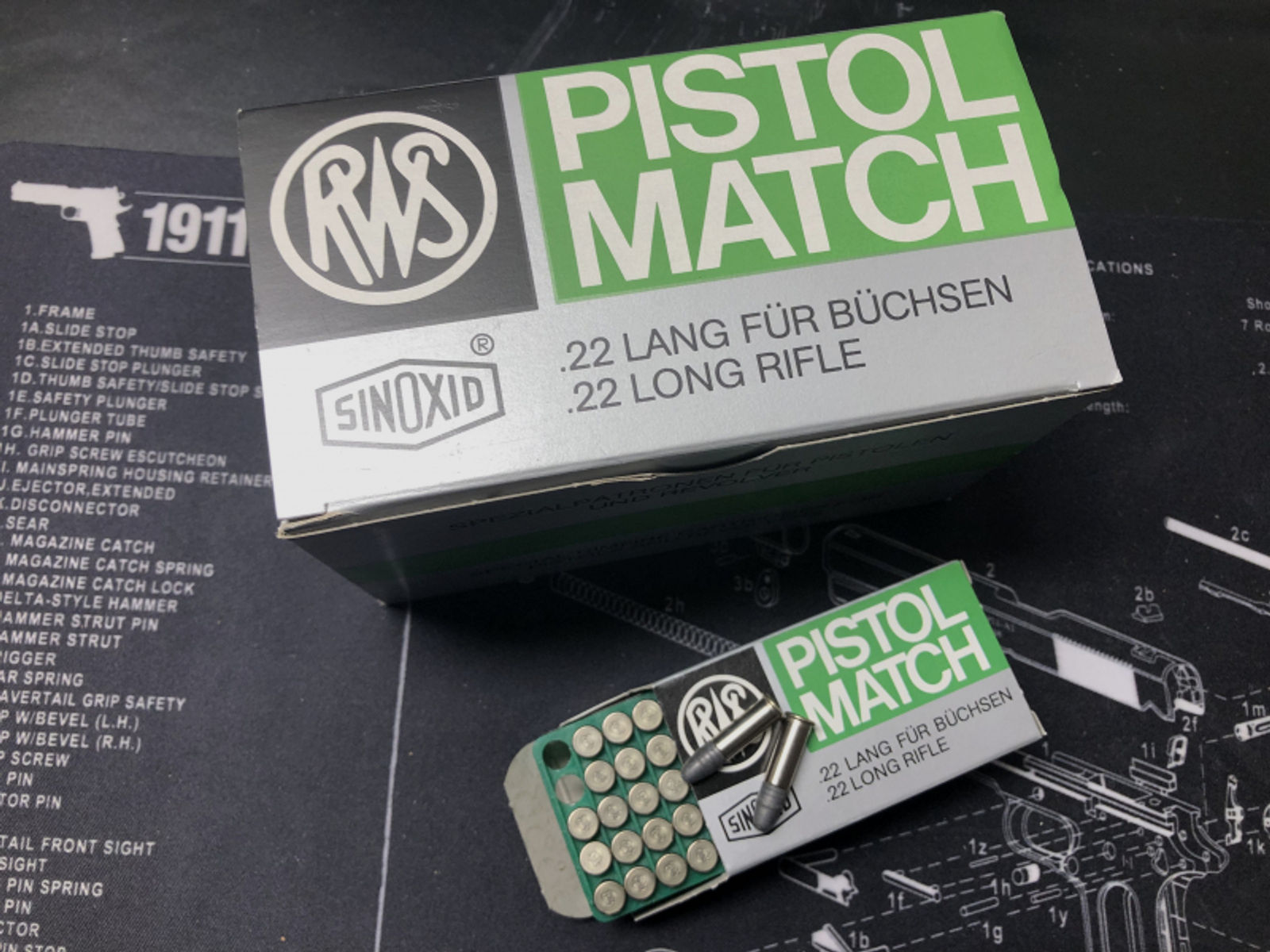 RWS Pistol Match, 22lr, 22lfb,40gr. LRN, 500 Sch.