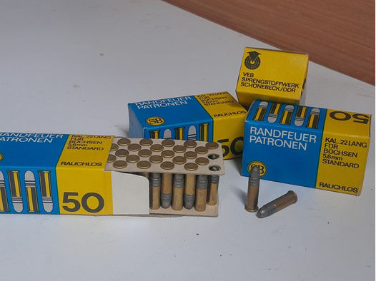Sammler Rarität Schönebeck DDR Munition 22 lfb OVP 200 Schuß