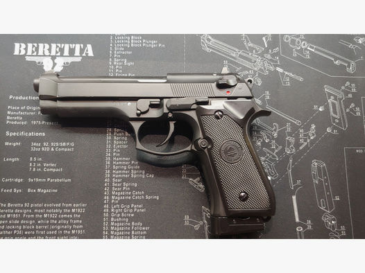 Beretta 92F Pistole Vollmetall DEKO