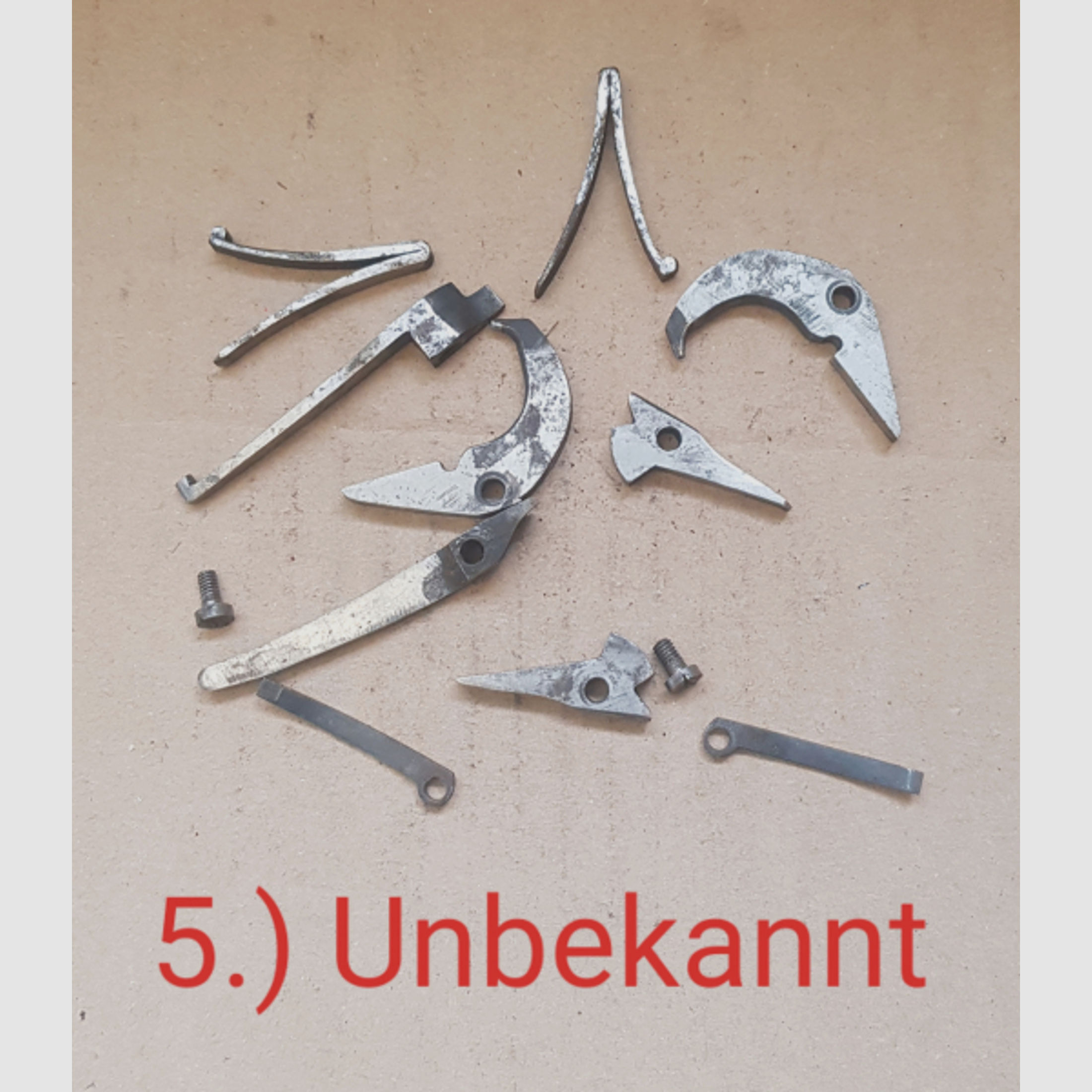 5.) Konvolut Unbekannte Ersatzteile Flinte Querflinte Doppelflinte cal. 16/70  Cal. 12/70