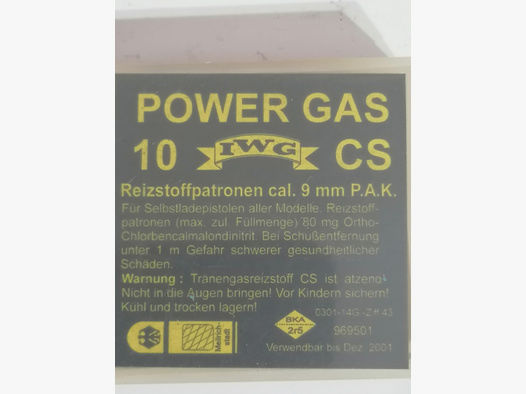 Rarität!!!Power Gas IWG Gaspatronen 9mm P.A.K