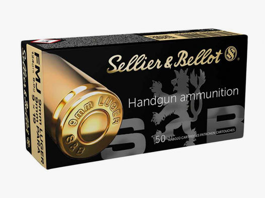 9 mm Luger Vollmantel 8,0g/124 grs. Sellier & Bellot 1000 Schuss
