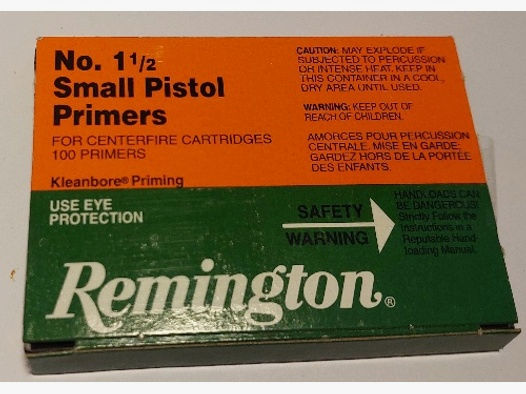 Zündhütchen, Small Pistol Primers Remington,100 Stk.