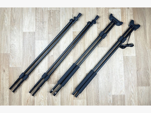 Neuware! - Seeland Zielstock Schießstock - "4 legged shooting stick" - Schwarz Aluminium, nur 1.25kg