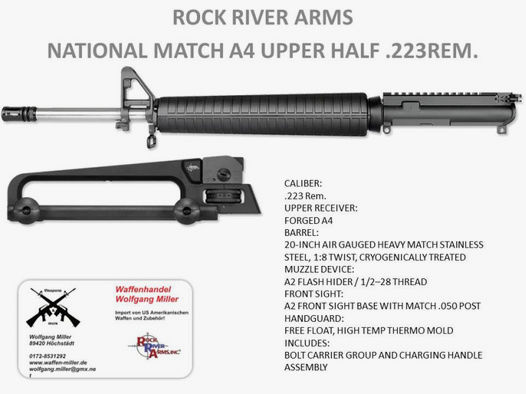 Wechselsystem AR15 M16 Upper RRA National Match, Hera ,Schmeisser ,Oberland, .223Rem