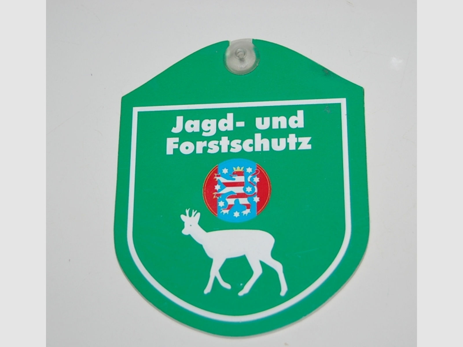 Jagd- und Forstschutz mit Thüringer Wappen Autoschild mit Saugnapf