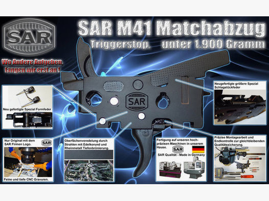 SAR M41 Matchabzug unter 1900 Gramm Triggerstop für G3 ähnlich Waffen Heckler&Koch HK41,XR41,MKE T41