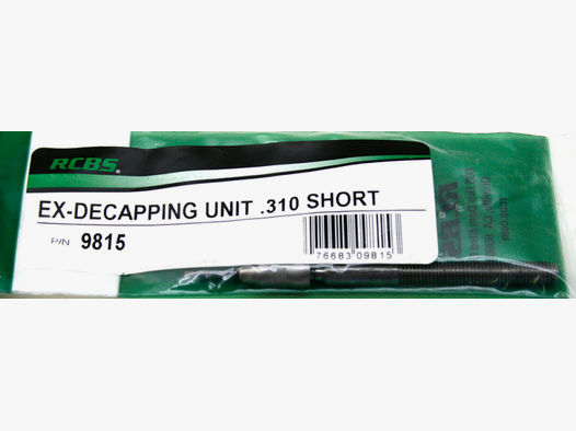 RCBS #9815 EX-Decapping UNIT .310 SHORT Zündhütchen Ausstoßerspindel komplett für Kalibrier Matrizen
