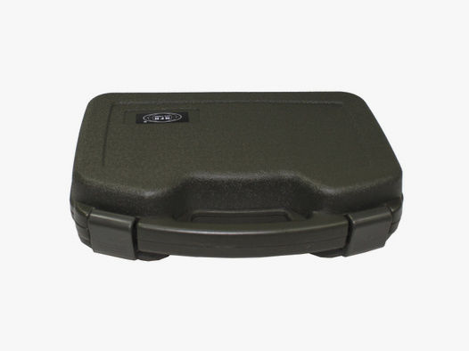 Pistolen-Koffer, Kunststoff, groß, innen 32x18x7,5cm, abschließbar, Schaumstoffeinsatz, Oliv