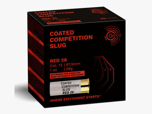 100 Schuss GECO Coated Competition Slug RED-28 12/67,5MM 28g 1oz Teflonbeschicht Sport Slug FLG IPSC