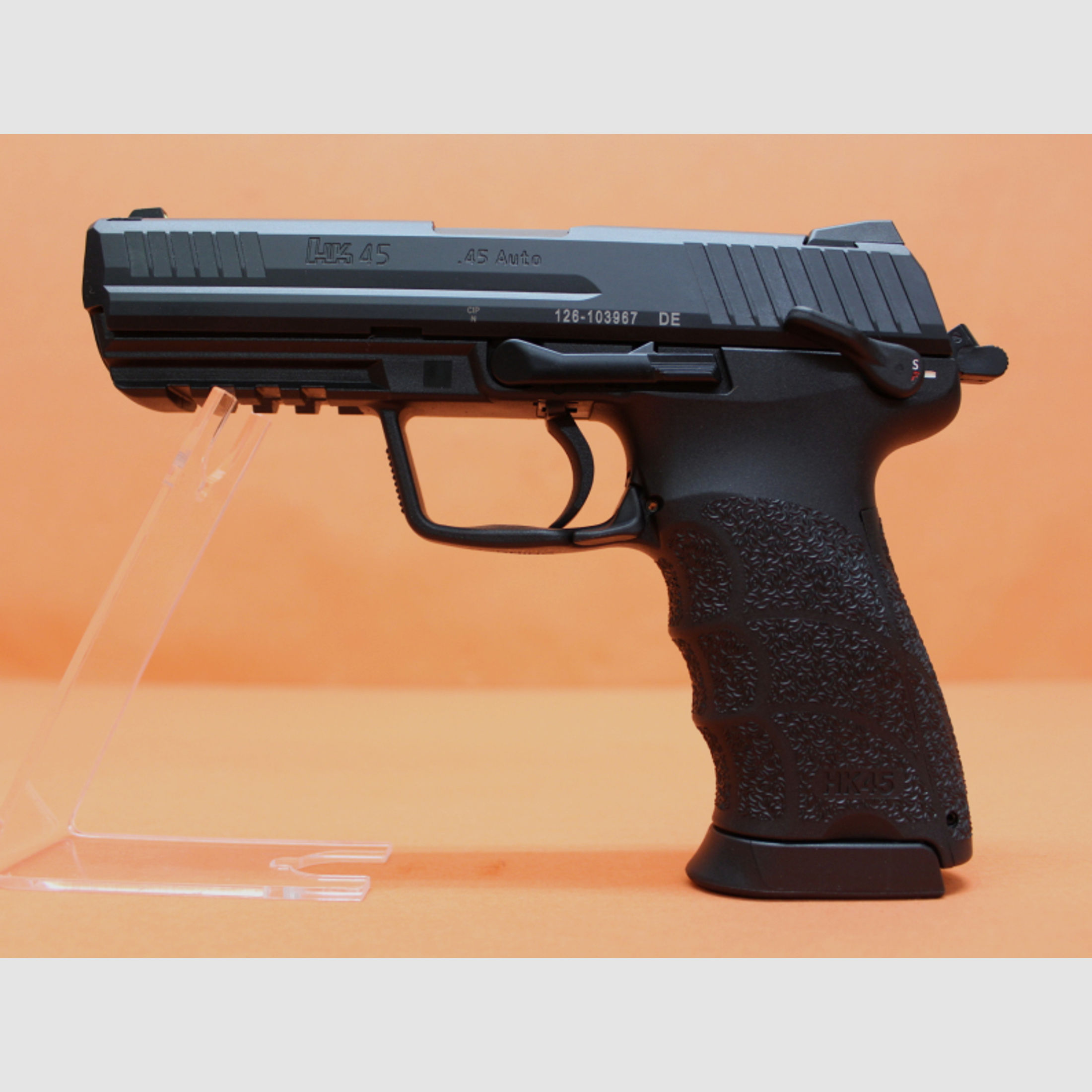 Ha.Pistole .45Auto Heckler&Koch HK45 Full Size (V1) 113mm Polygonlauf/ 3-Dot Visierung (.45ACP)
