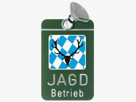 1x Autoschild "Jagdbetrieb" BAYERN mit Saugnapf | wertiges Aluminium mit gravierter Schrift 8x12cm