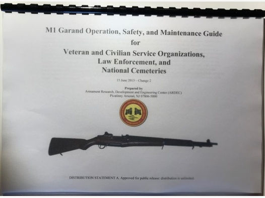 Reproduktion US Gov. Handbuch M1 Garand US Rifle 30-06 Springfield in ENGLISCH