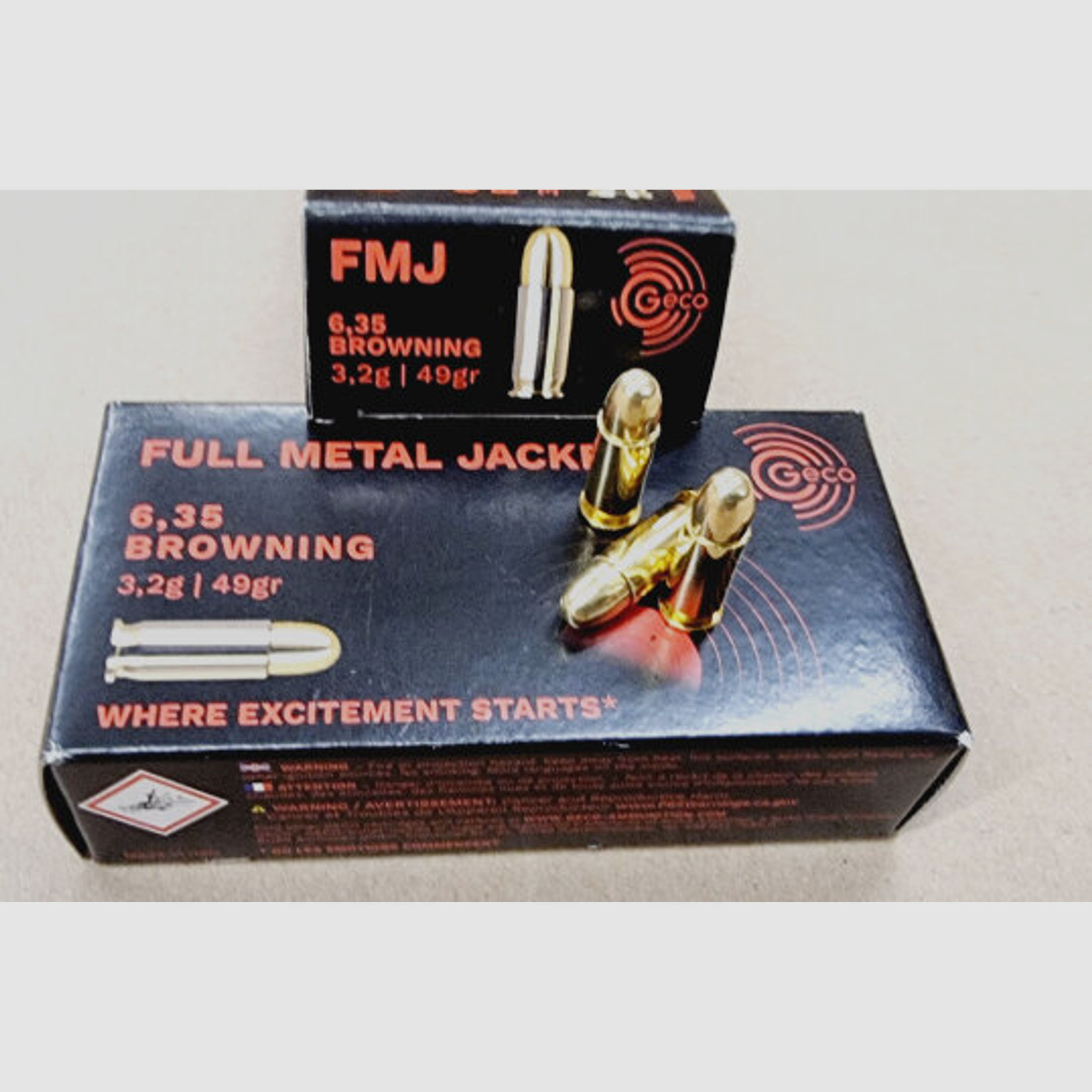 .25 Auto-6,35mm Browning/49grs Geco FMJ 50 Stk.