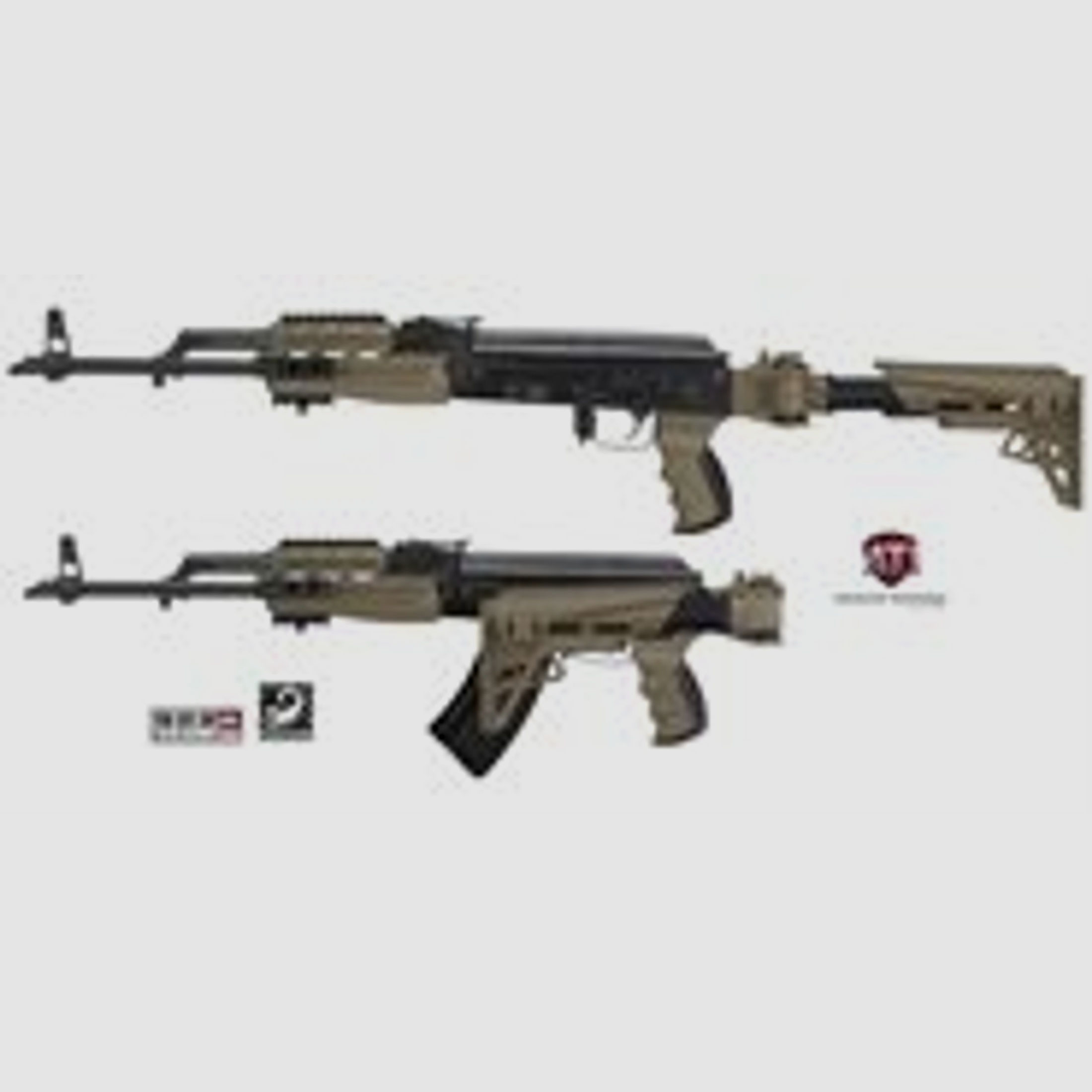 AK-47 / AK-74 Schaft / Schubschaft / AK Klappschaft mit Scorpion Dämpfung Desert Tan ATI