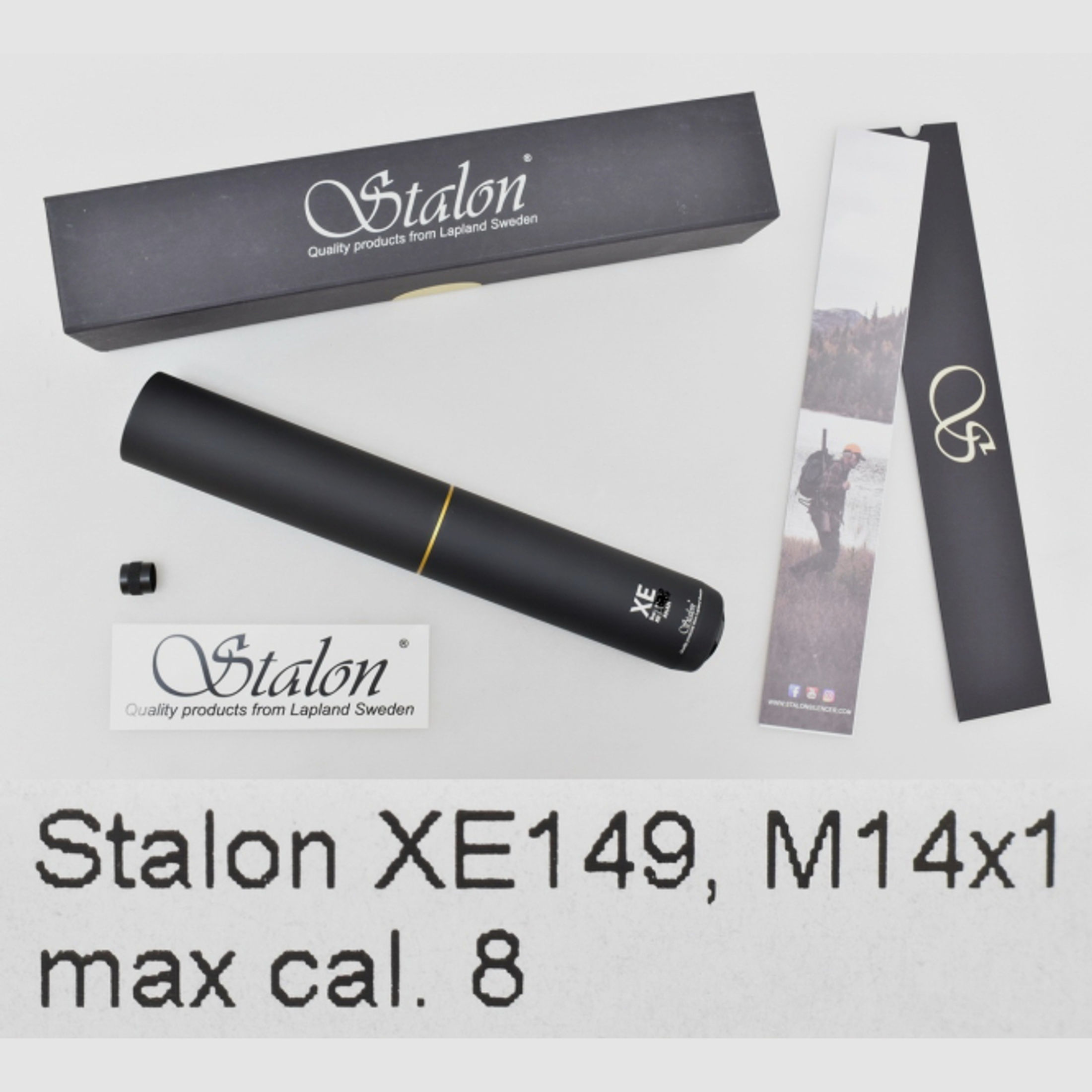 STALON Schalldämpfer / Silencer / SD Modell XE149 für Kaliber bis max. 8mm mit M14x1 Laufgewinde
