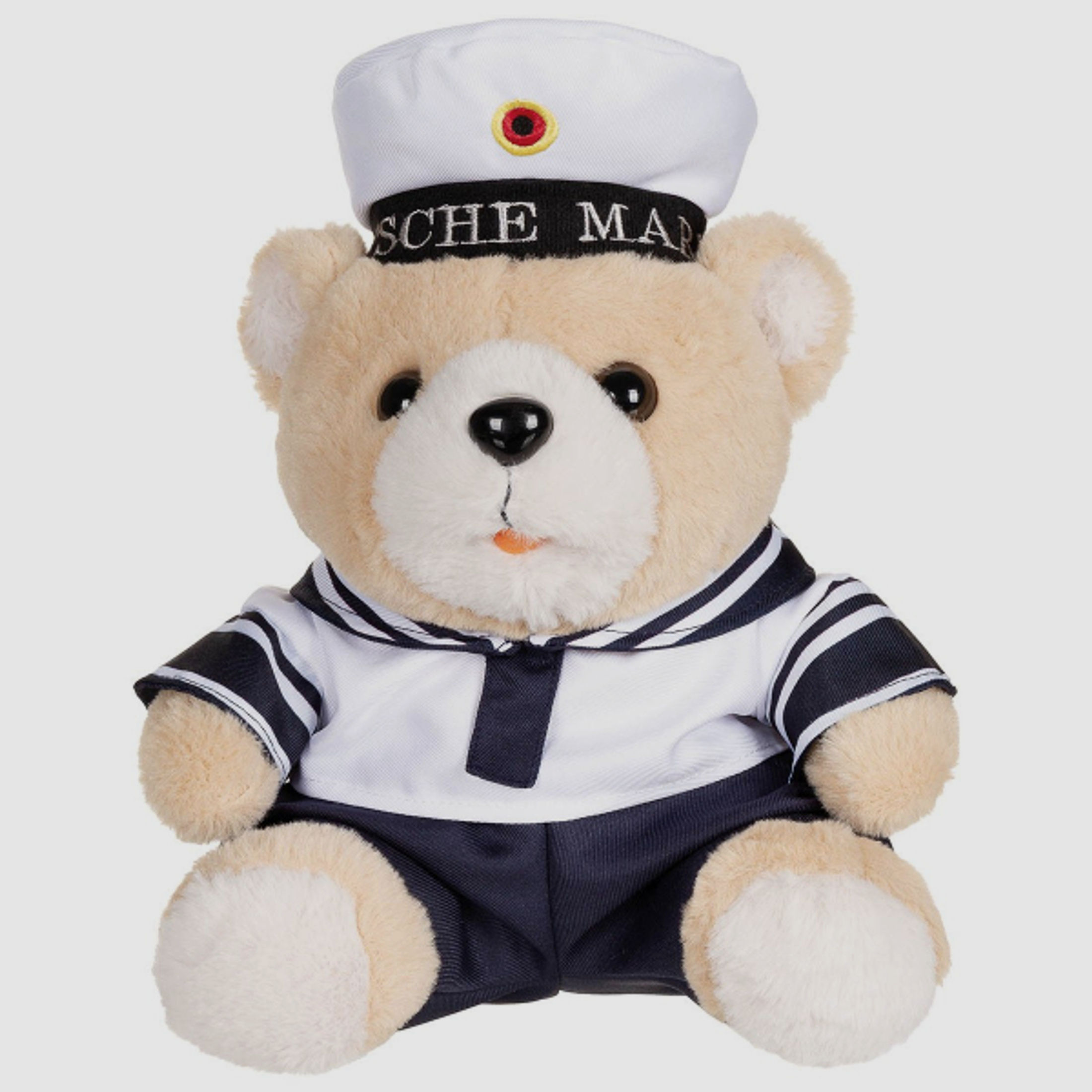 Teddybär mit Bundeswehr Marine Anzug / Uniform + Mütze in Blau / Weiss - ca. 28 cm hoch