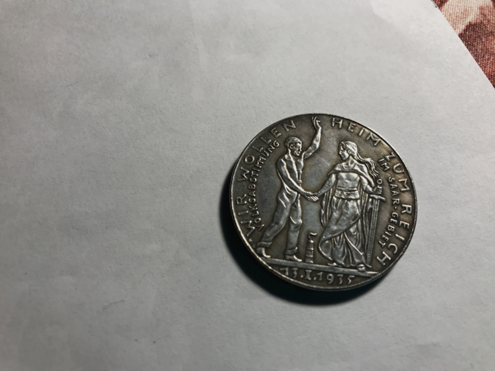 Münze/Medaille  Deutsch die Saar, Heim zum Reich