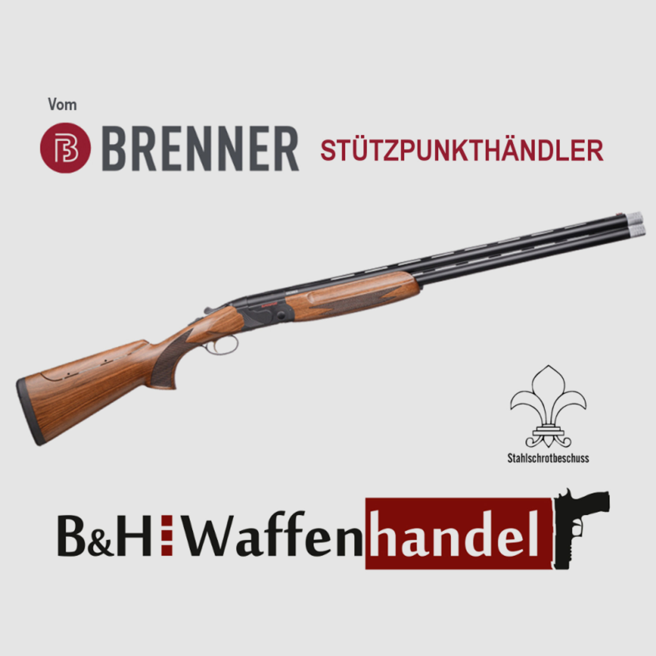 Neuwaffe, auf Lager: Brenner BF20 Super Sport 12/76 Stahlschrotbeschuss Bockflinte Ratenkauf möglich