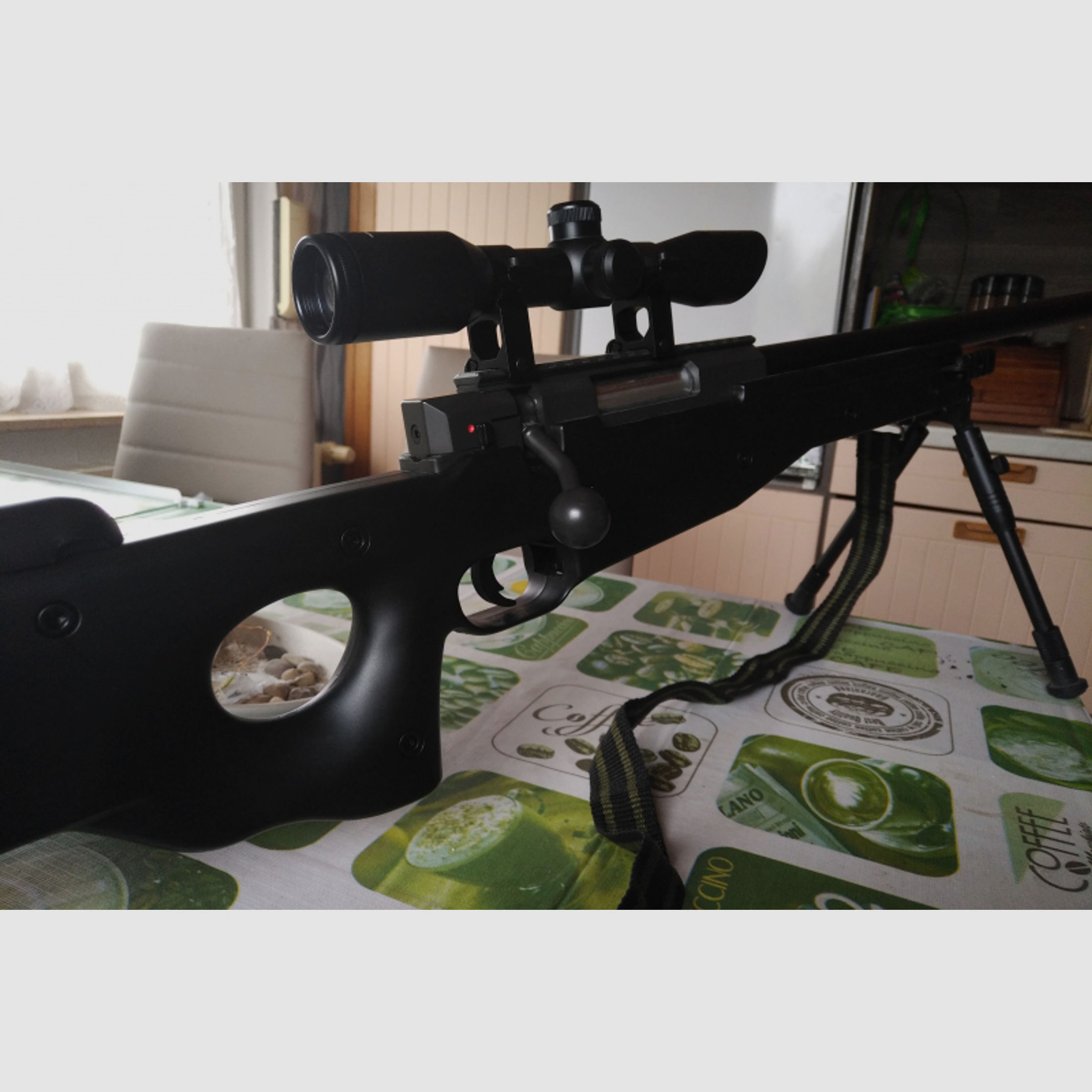 6mmBB L96 Sniper+ExportFeder+Zielfernrohr+Zweibein+Futteral