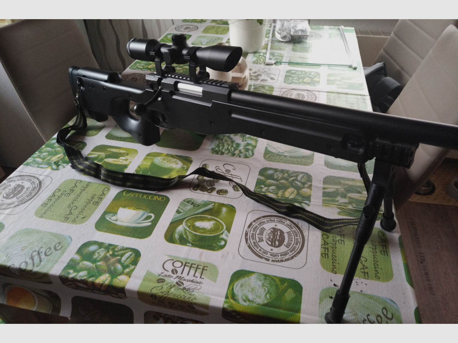 6mmBB L96 Sniper+ExportFeder+Zielfernrohr+Zweibein+Futteral