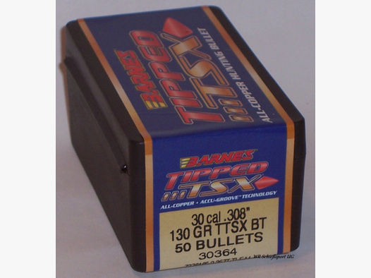 50St. BARNES .30(.308) - 130 - TTSX(Tipped Triple Shock X-Bullet) - #30364 - Versand ab 6,00