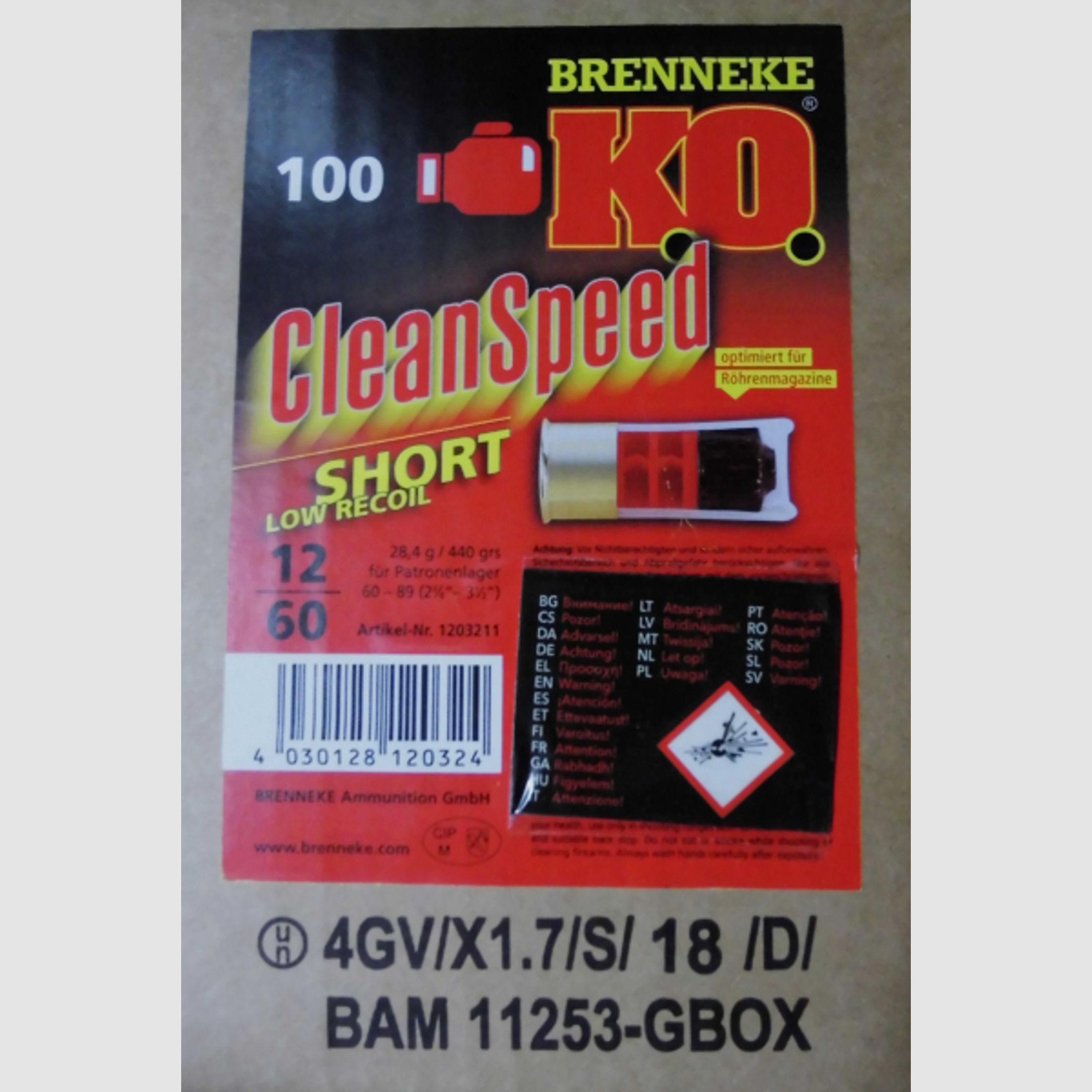 Munition Brenneke 12/60 KO-Cleanspeed