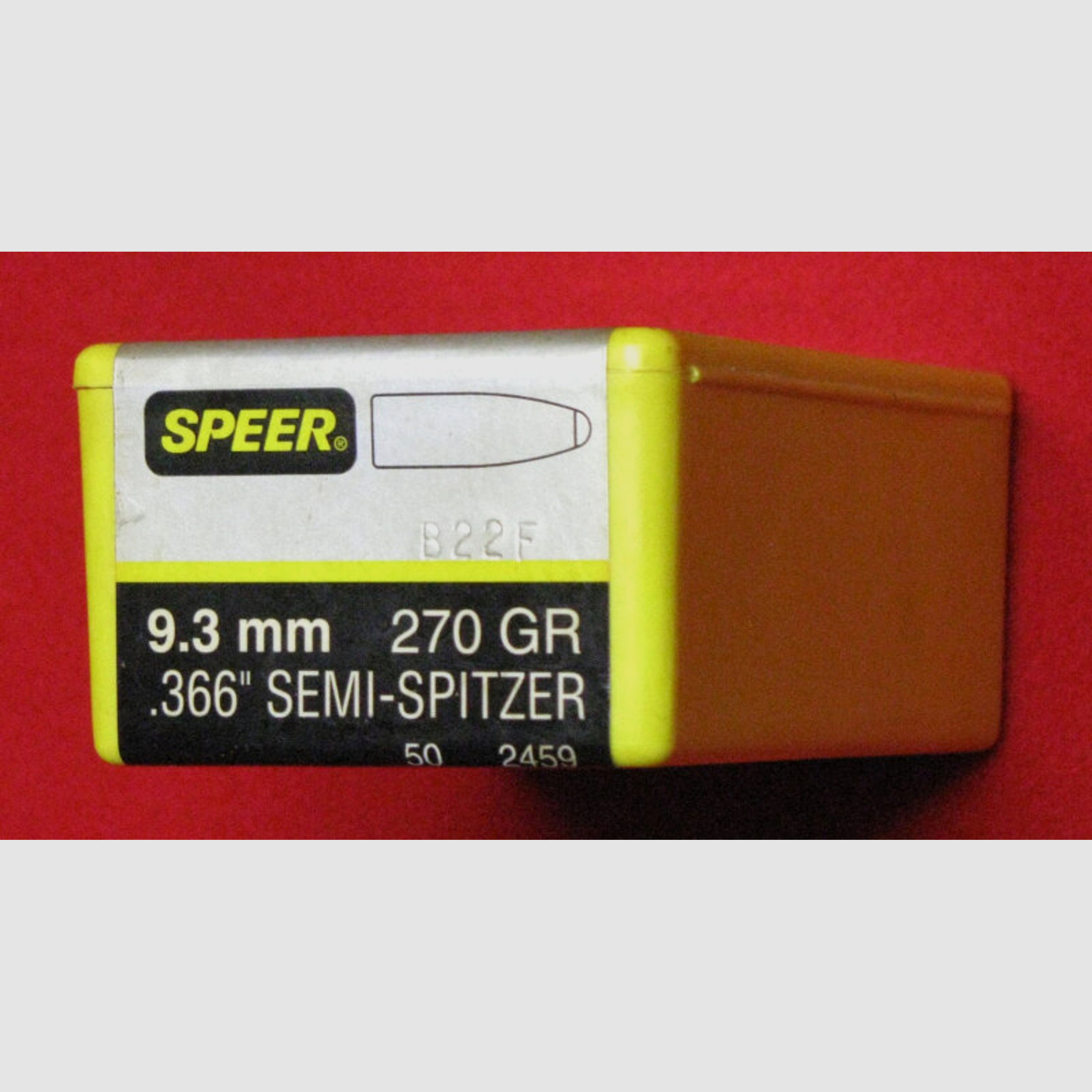 SPEER, 50 Geschosse 9,3mm / 270GR / 366 SEMI - SPITZER, original verpackt, Bitte ansehen