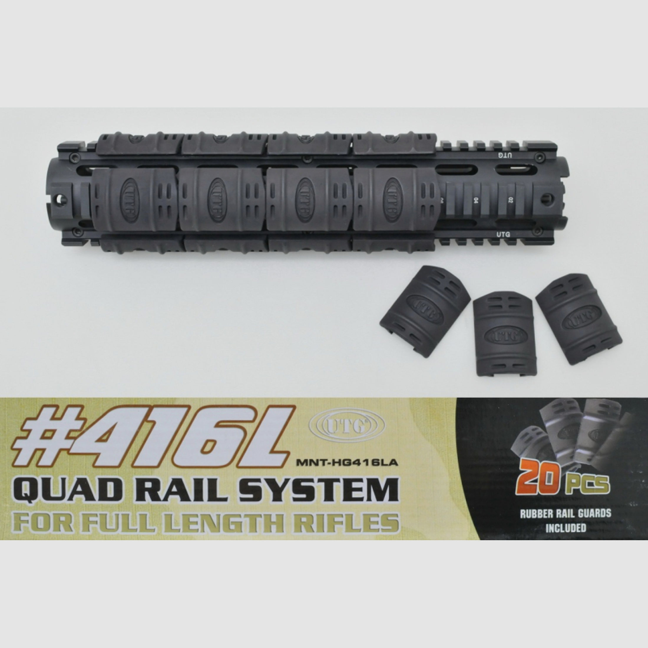 Original UTG AR15 " Quad Rail " Alu - Handschutz Mod. 416 L ! Sonderposten NEUWARE zum Top Preis !
