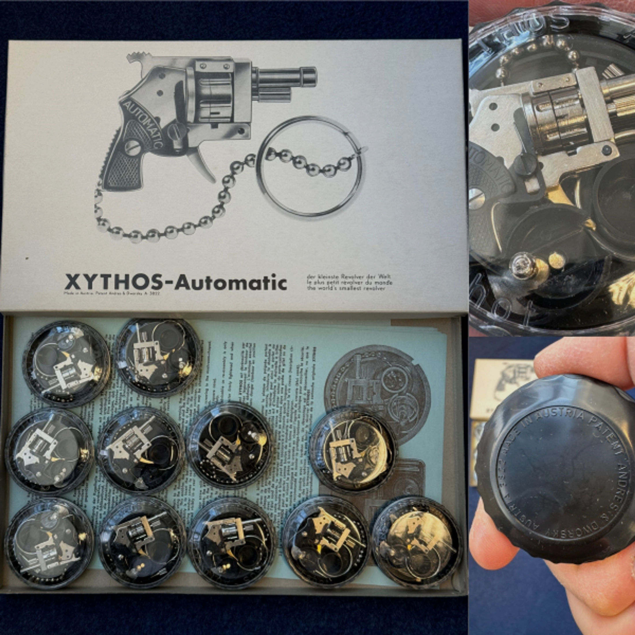 Rarität : XYTHOS Revolver AUTOMATIC MINI Nickel - 2MM Sammlerstücke