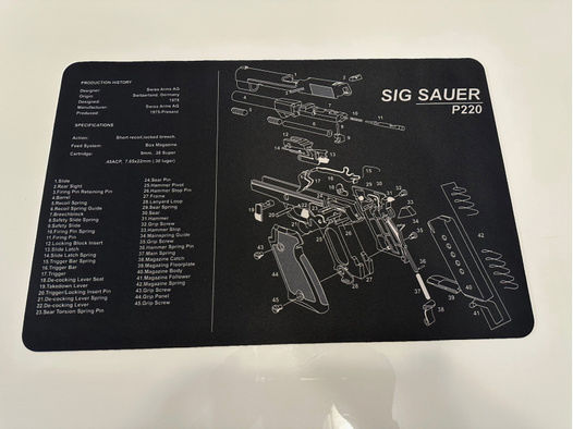 Sig Sauer P220 Reinigungsmatte Mousepad Unterlage 43x28cm Öl- und Rutschfest