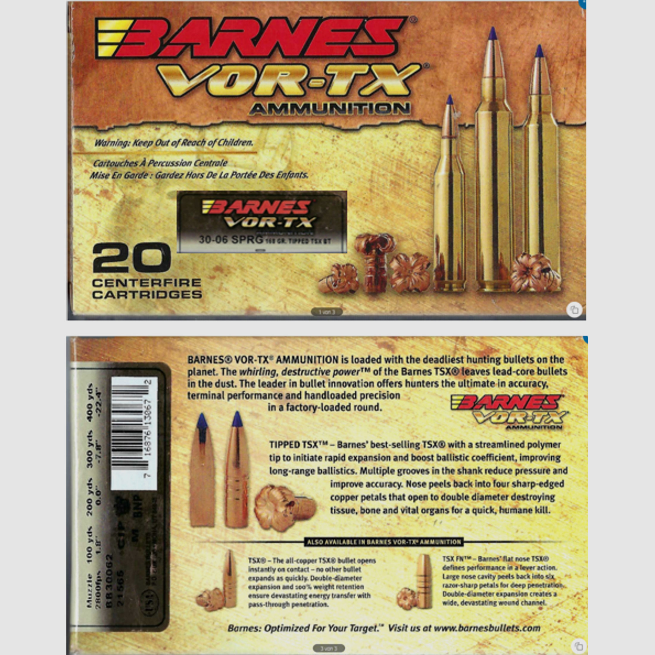 Barnes Vor-TX - bleifrei - 18 Stück - 30.06