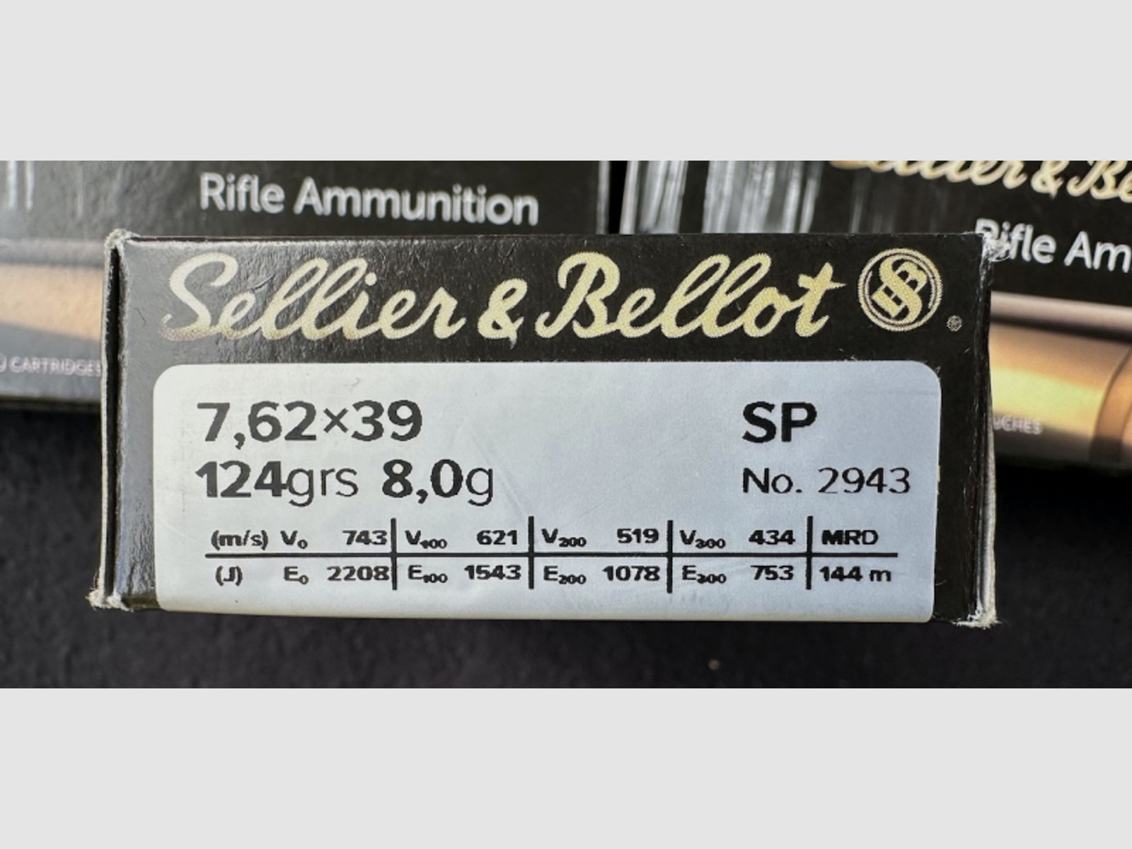 274 Patronen - Sellier & Bellot S&B - 7,62x39 - SP Teilmantel - 123 gn. - 8,0g - 2943