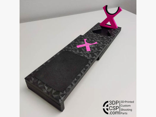 X-Stand "Polygonoptik + Pink" - 3D-gedruckter Luftpistolenhalter