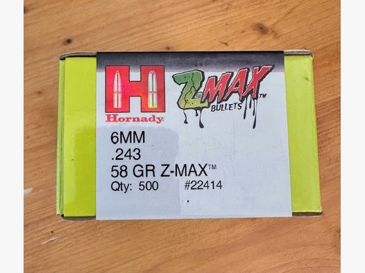 Hornady Z MAX 6mm .243 58gr (500St.)