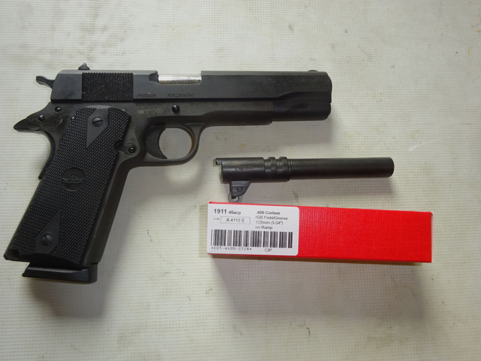 Pistole .45ACP; Rock Island Arsenal M1911A1 mit Wechsellauf .400 CorBon fabrikneu